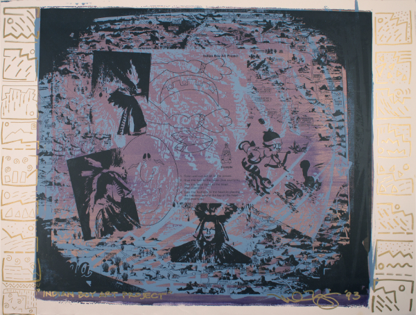 fine art screenprinting with a collaged style
