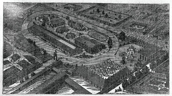 Exposition grounds, Tertio-Millennial Exposition, Santa Fe, New Mexico, 1883. Courtesy Palace of the Governors Photo Archives (NMHM/DCA), neg. no. 010994.