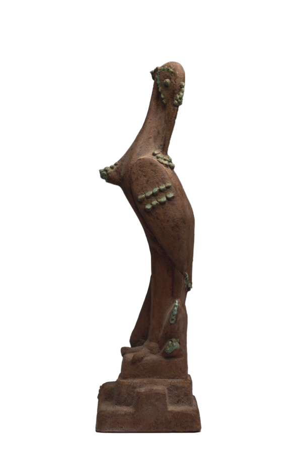 ceramic sculpture of a crane