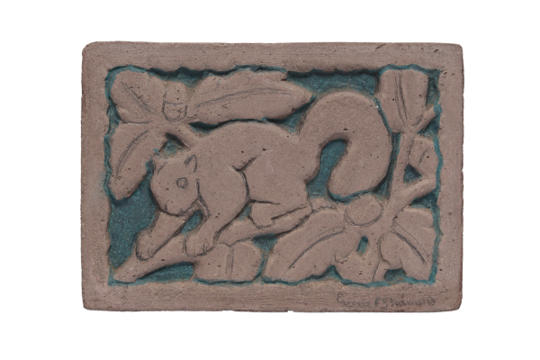 ceramic relief of a squirrel