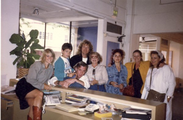 ulie Sasse, Logan Romero, John Morris, Robert Plant, Elaine Horwitch, Carmen Jane, Char Velasquez, and Dale Kern at Elaine Horwitch Galleries, Santa Fe, New Mexico, 1982. Photograph courtesy Elaine Horwitch Galleries.