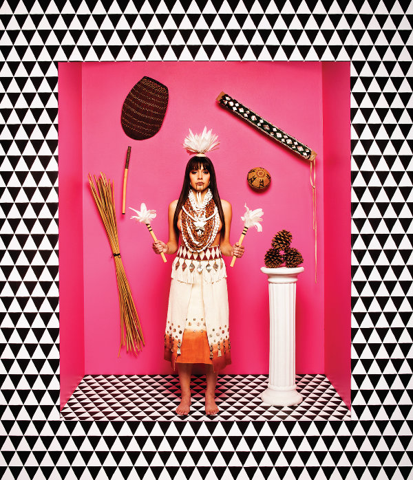 Naomi, 2017. Archival pigment photograph. 49 × 40 inches. Collections of the Autry Museum, Crocker Art Museum, Nelson‑Atkins Museum, Museum of World Cultures (Rotterdam), and Palm Springs Art Museum.