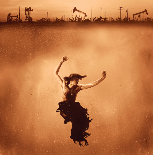 Oil Boom, 2015. Archival pigment photograph. 55 × 55 inches. Collections of the Hood Museum and Smithsonian National Museum of the American Indian. 