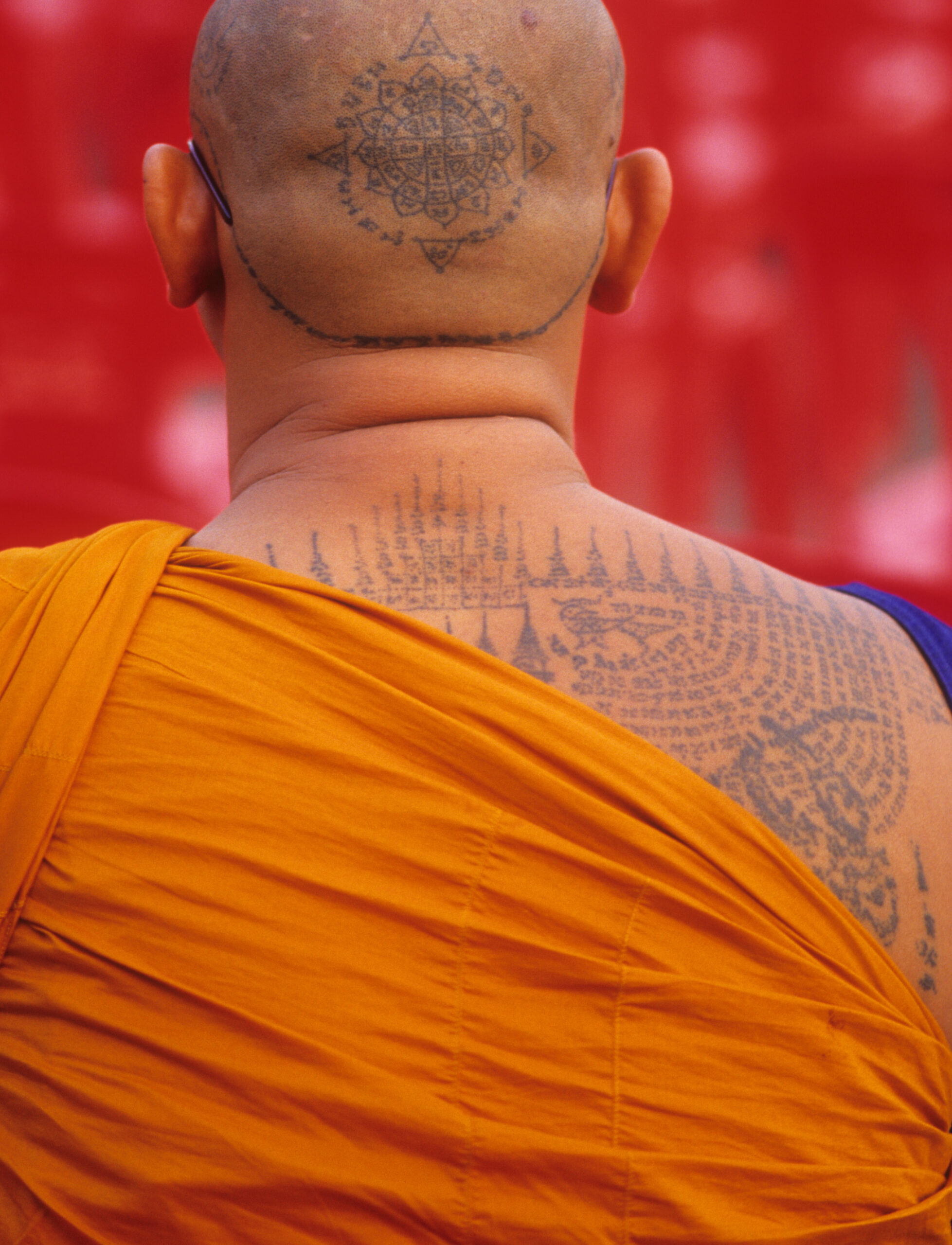 Magic tattoos in Wat Bang Phra, Nakhon Pathom