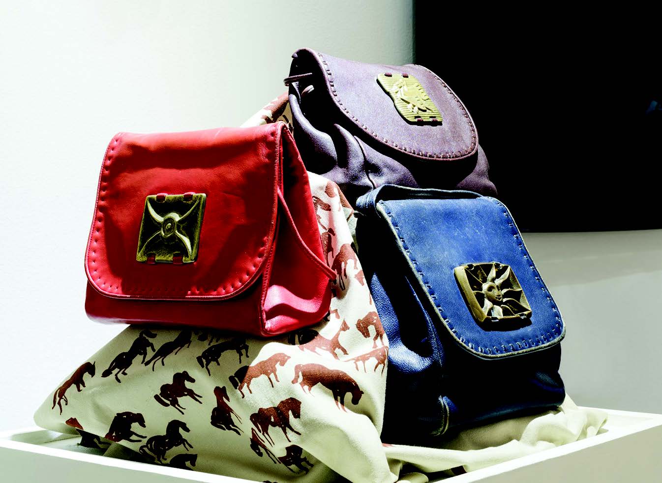 Savvy Collector » Leather Shoulder Strap Purse with Charles Loloma Emblem  by Lloyd Kiva NewLloyd Kiva New