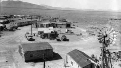 Base Camp for Trinity Site was located on the Dave and Ross McDonald Ranch and was ten miles southwest of Ground Zero. Photo courtesy of WSMR.