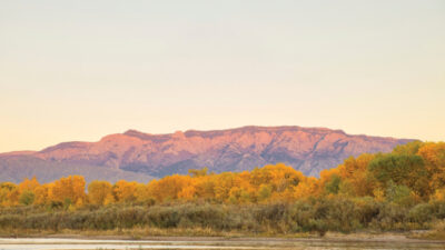 color photograph of western slope of the sandia mountains