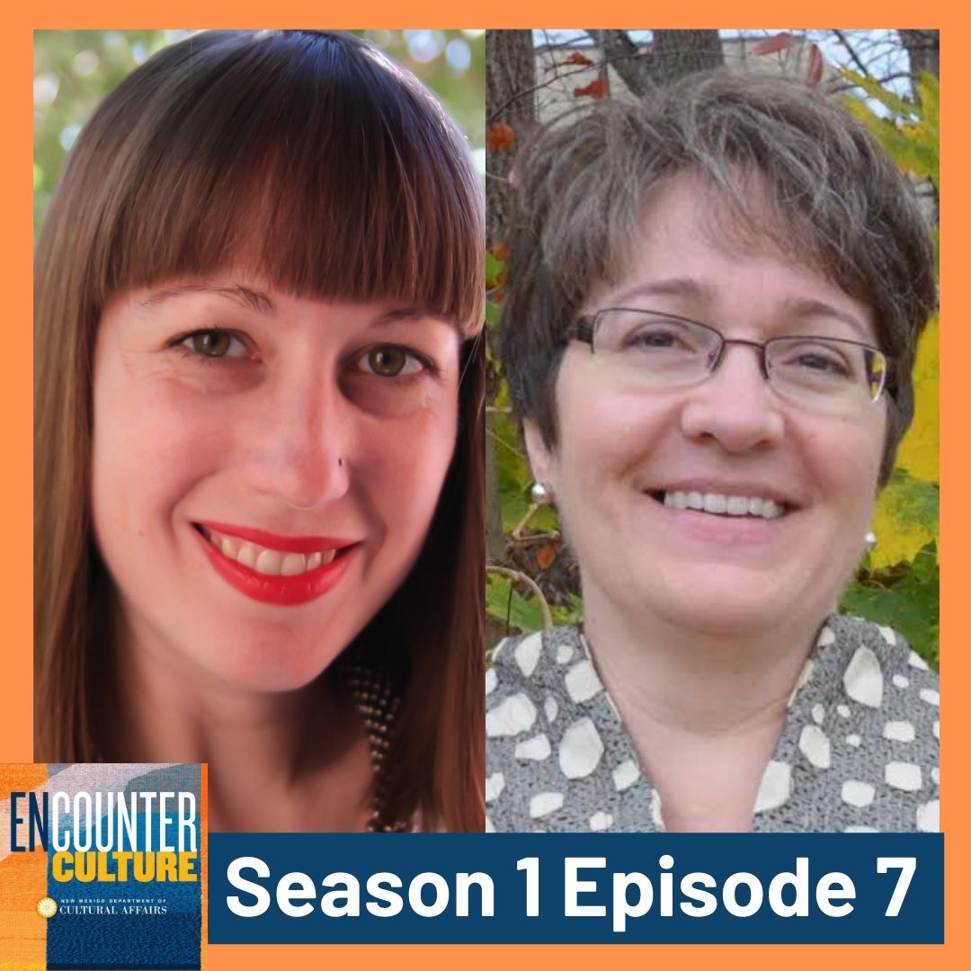 Split-screen image of two women smiling, with the Encounter Culture podcast logo and text reading Season 1 Episode 7 at the bottom. [gen-ai]